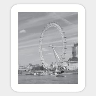 London eye black and white photo Sticker